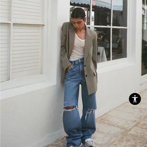 NWT ZARA WOMAN PLAID CHECK BLAZER JACKET